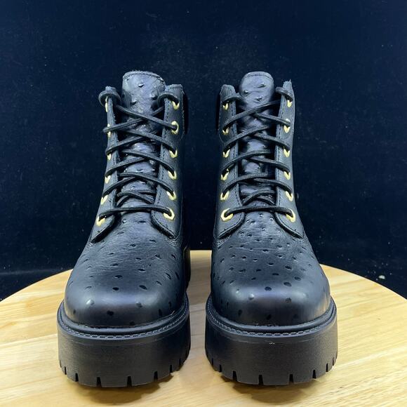 Timberland Stone Street Leather Combat & Lace-Up Boots Shoes Women Size 8 New - Picture 3 of 7